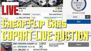 It’s Copart Auction Day, Live Auction, Cheap Flip Cars