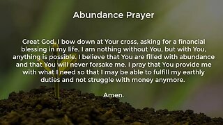 Abundance Prayer (Prayer for Financial Stability)