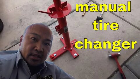 ON MY DRIVEWAY | Mounting Harbor Freight Manual Tire Changer PART 1 of 3 √ Fix it Angel