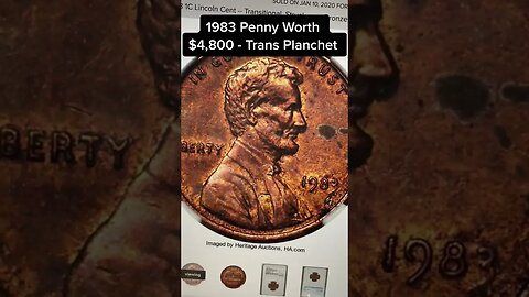 $4,000+ 1983 TRANSITIONAL PLANCHET PENNY - METAL COMPOSITION SWITCH