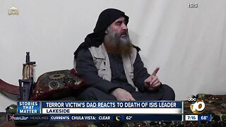 Terror victim's dad reacts to death of ISIS leader