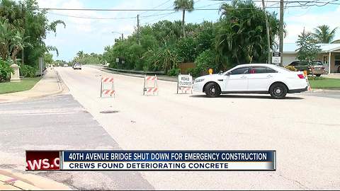 40th Avenue Bridge in St. Pete to close for two weeks for emergency repairs