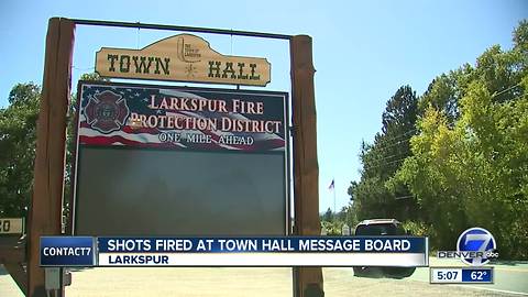 Larkspur looking for shooter of Town Hall message board