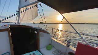 Sailing Breezy at sundown
