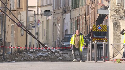 Marseille: Images of building partially collapsed after fire