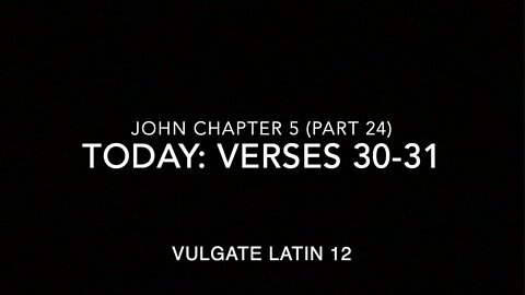 John Ch 5 Pt 24 Verses 30–31 (Vulgate 12)