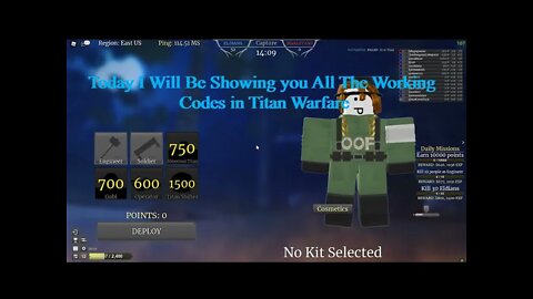 ALL NEW WORKING CODES IN TITAN WARFARE!!! FREE CASH AND KEYS - ROBLOX