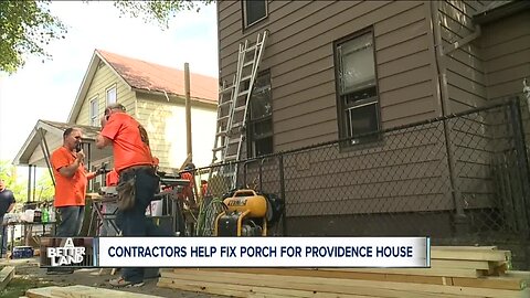 Contractors put competition aside to build new porch for local non-profit