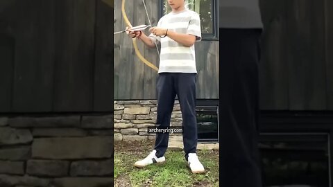 Showing off his new Ultimate Archery Ring for a more comfortable thumb draw and thumb release