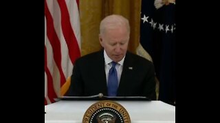 PATHETIC: Joe Biden Reads Binder, Keeps Head Down During First Cabinet Meeting