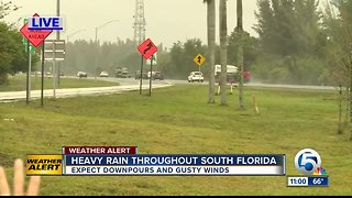 Heavy rain moving through Palm Beach County, Treasure Coast