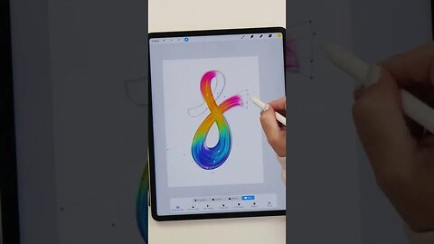 Create a Streaky Ribbon Letter in Procreate 🥰 #shorts
