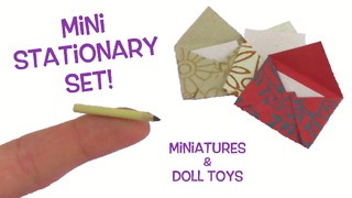 DIY miniature envelopes, note cards, and pencil stationary set for American Girl Dolls