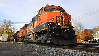 Rare BNSF H1 Paint Scheme Leading CSX Grain Train