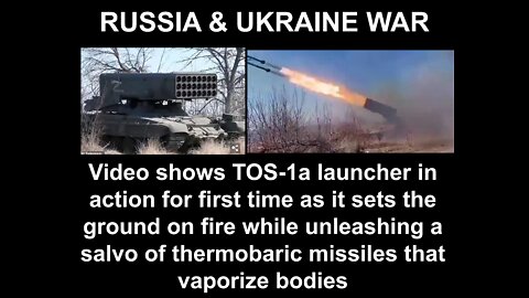 Missile System TOS 1a Launcher In Action Against Ukraine