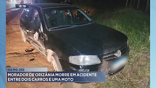 Na MG-265: Morador de Orizânia Morre em Acidente entre Dois Carros e Uma Moto.