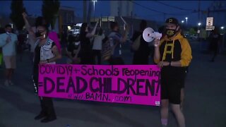 Protests on first day of in-person summer school