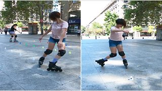 Roller skate tricks in Santiago, Chile