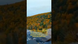 Drone View of Kaaterskill Falls, Mountains of New York, in the Kaaterskill Wild Forest