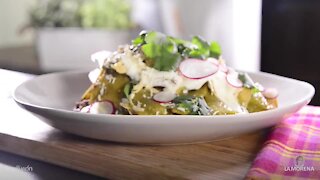 Chilaquiles Greens with Radish and Cotija Cheese