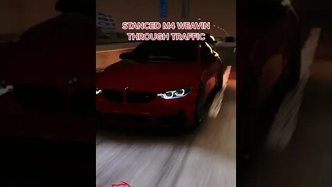 INSANE STANCED BMW M4 ON BAGS WEAVING THROUGH TRAFFIC