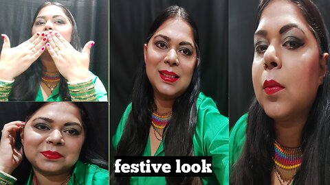 Indian festival bold makeup look, watch this!!
