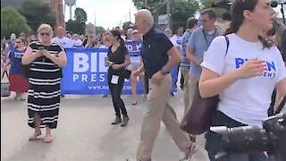 Joe Biden gets heckled at Iowa rally