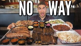 UNDEFEATED BBQ CHALLENGE | BIG BBQ PLATTER | IN COLUMBUS OHIO | Hoggy's | Man Vs Food