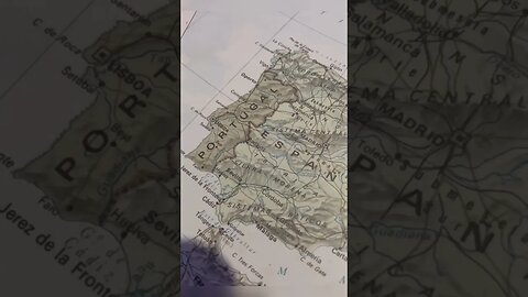 Map Location of La Línea and Gibraltar on old Atlas #shorts