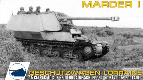 Rare WWII Marder I Geschützwagen Lorraine Schlepper - Sd.KFz.135 - footage.