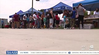 Long line for back to school event
