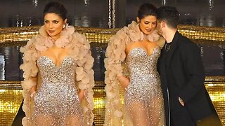 Desi Girl Priyanka Chopra with husband Nick Jonas at Nita Mukesh Ambani Cultural Centre