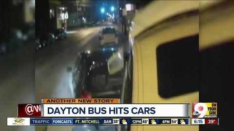 City bus smashes parked cars in Dayton, Ohio