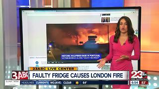 Fault fridge causes London apartment fire