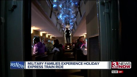 Military families experience holiday express train ride