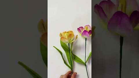DIY Felt tulip flowers #feltflowers #craft #flowers #feltcrafts #feltflowertutorial #flowerflower