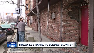 Exploding fireworks stuck to front of building in Slavic Village cause minor damage