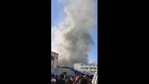 قصف بصاروخين بالقرب من مركز ايواء تابع للانوروا في محيط مشفى ناصر ، دون سابق انذار . .