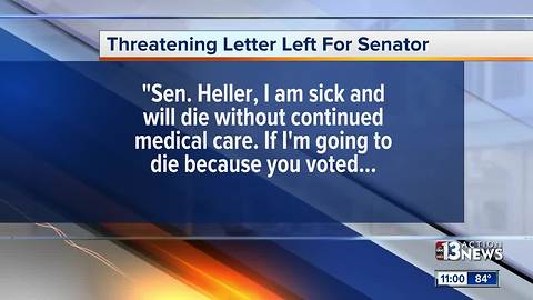 Contents of note left for Sen. Heller revealed