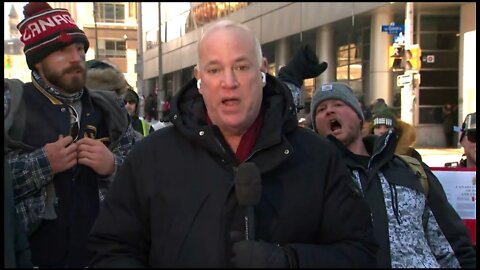 Canadian Freedom Truckers Heckle CTV Reporter Live On MSNBC