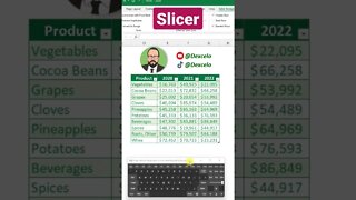 Slicer in Excel excel #تعليم #microsoft #اكسل #microsoftexcel #office #data #datascience