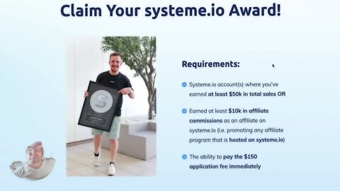 🥰. I got my $10M SystemeIO Award for best affiliate of the world, thank you!