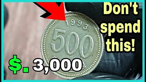 500 won south korea won coin value collecting coin won Value 1993 to look For!