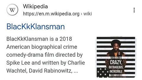 BlacKkKlansman is a 2018 American biographical crime comedy-drama film