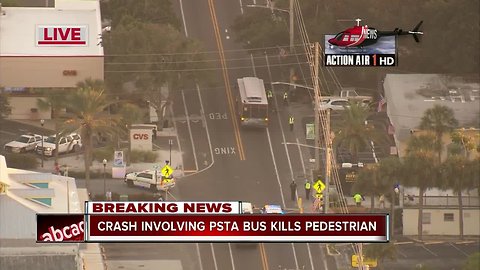 Crash involving PSTA bus kills pedestrian