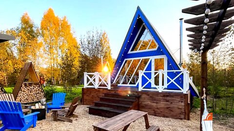 Unique triangular house with hot furaco - Tiny house - A Frame house