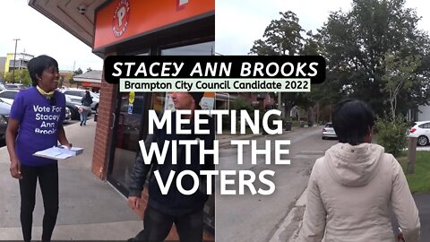 Door Knocking Meeting Voters with Stacey Ann Brooks | Brampton City Council Candidate 2022 Wards 1&5
