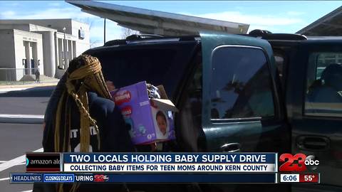 Two Bakersfield High School teens are collecting baby supplies to help pregnant teen mothers