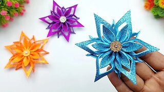 DIY: How to Make Beautiful Flowers | Easy Glitter Foam Flower Making | Glitter Foam Sheet Crafts