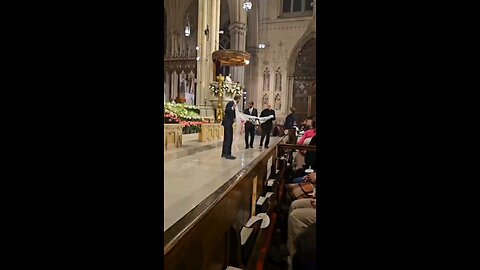 Three climate demonstrators arrested thisevening, interrupting Easterservices St.Patrick's Cathedral